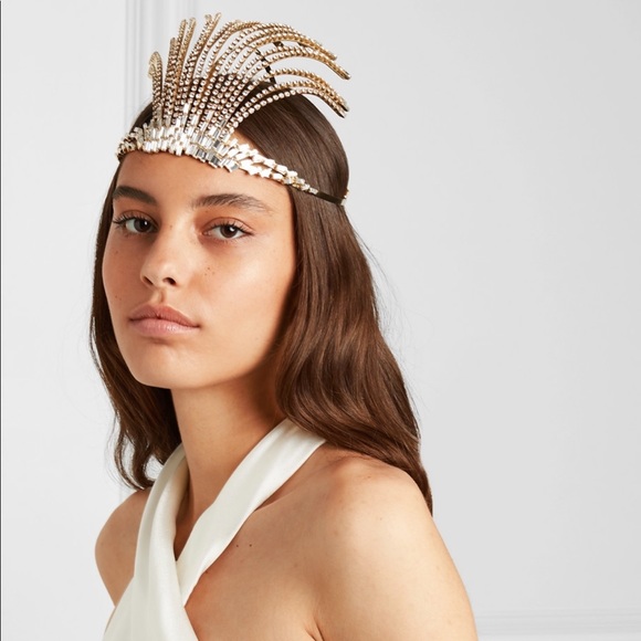 Rosantica crystal gold head piece
